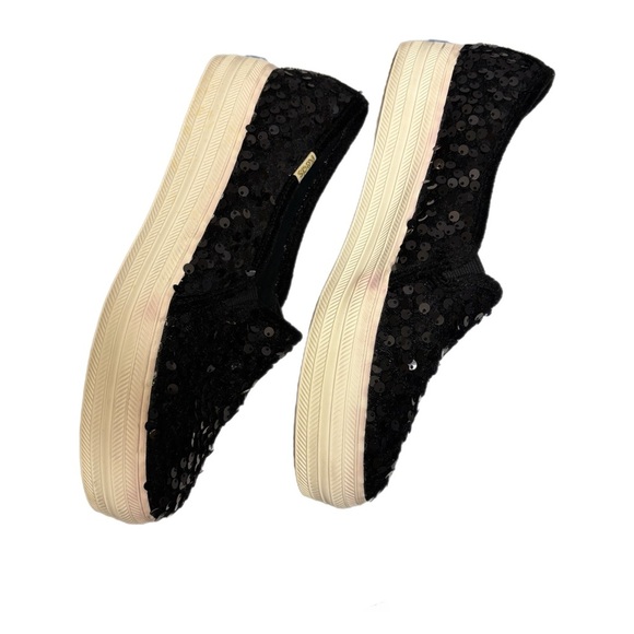 Kate Spade x keds black sequin slip on sneakers - Picture 3 of 6